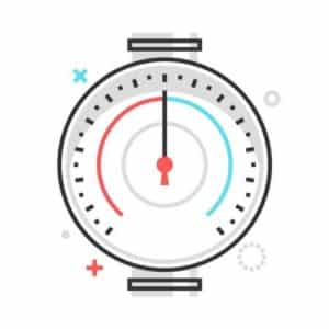 Boiler pressure gauge illustrating optimal water pressure levels for efficient heating systems, with indicators for low and high pressure.
