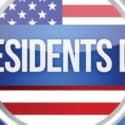 Presidents' Day graphic featuring text on a circular background with American flag colors, emphasizing HVAC maintenance and air quality for the holiday.