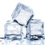 Clear ice cubes on melting water, symbolizing freshness; related to The Meridian Company, Lansing home services.