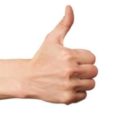 Hand showing a thumbs-up gesture, symbolizing approval for The Meridian Company's home services in Lansing, Michigan.