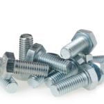 Galvanized hexagonal bolts, emphasizing strength for plumbing services by The Meridian Company.