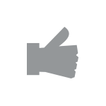 Gray thumbs-up icon representing customer satisfaction and approval for Meridian Advantage Membership benefits.